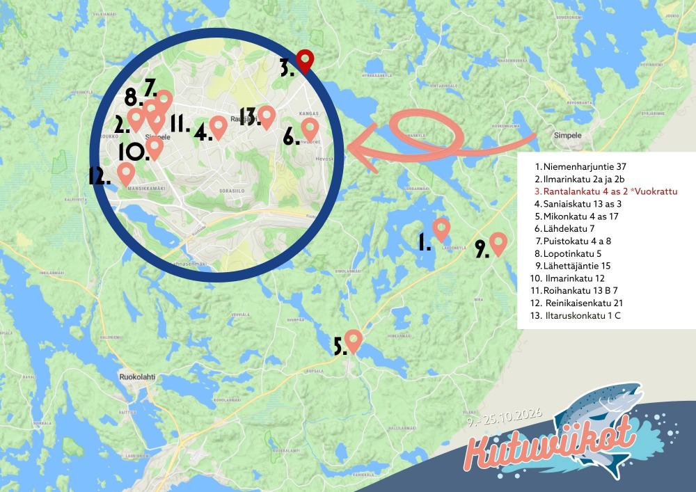 Koti- ja kutupesät kartalla